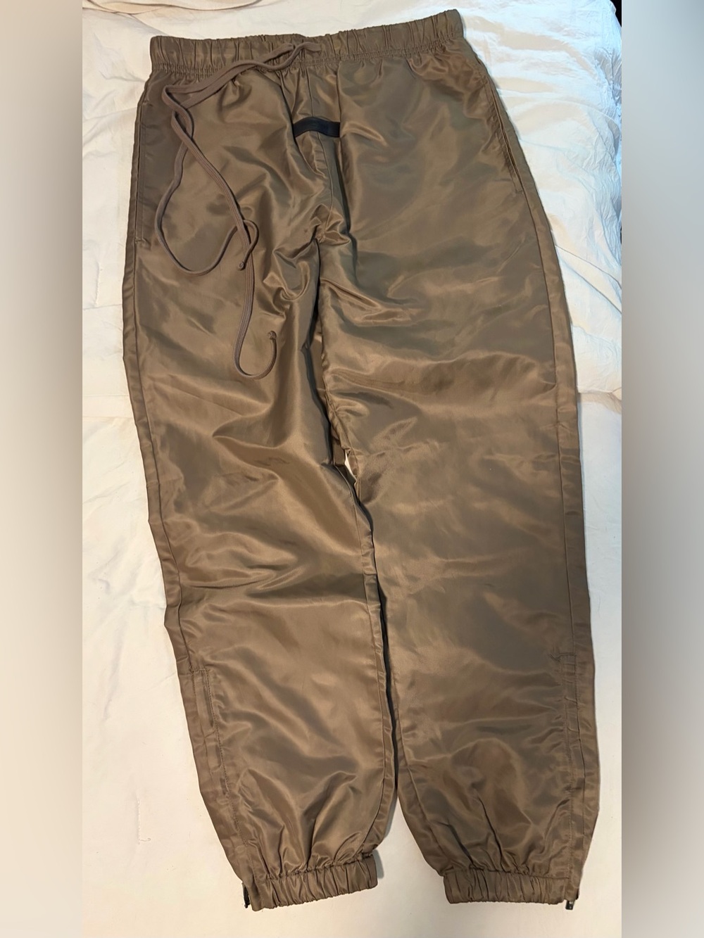 Fear of God Essentials Nylon Track Pants Wood Brown NWT Size Small
